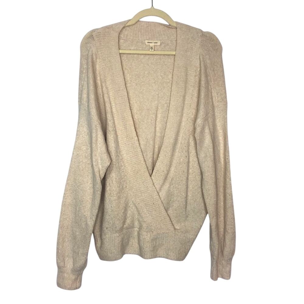 Silence + Noise Sweater Pullover Jumper Tops Womens S Cream Light Academia Fall